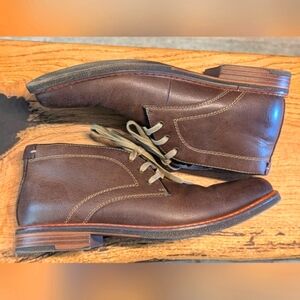 DOCKERS Mens Brown Genuine Leather Round Toe Longden Shoes size 7M